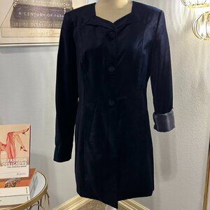 Cabi Midnight Blue Velvet Coat Jacket